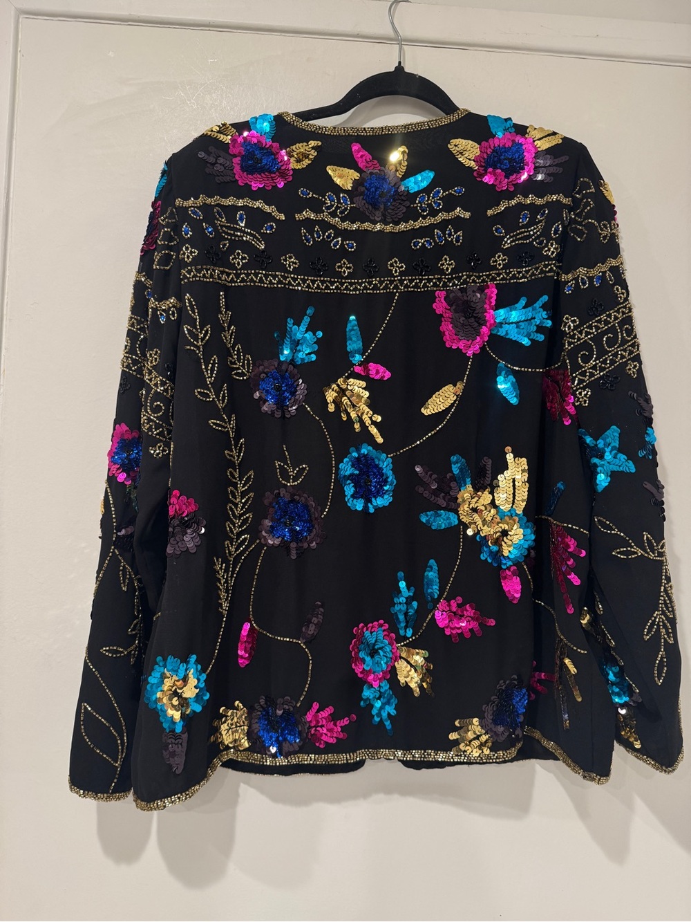 EUC Vintage Draper’s & Damon’s Hand Beaded Sequin Jacket Cardigan L - Picture 7 of 8